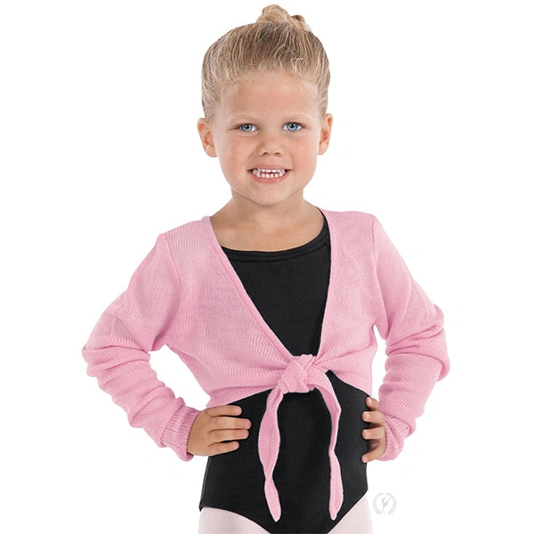 72520C Child Crop Tie Sweater