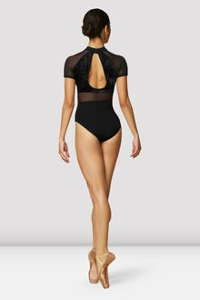 L4112 Mock Neck Velvet Cap Sleeve Leo
