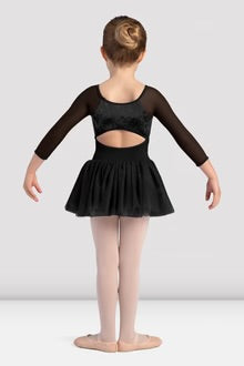 CL0249 Velvet 3/4 Sleeve Tutu Leotard
