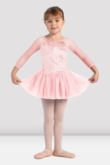 CL0249 Velvet 3/4 Sleeve Tutu Leotard