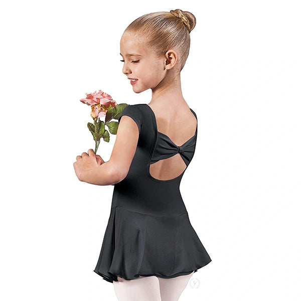 44285 Bow Back Cap Sleeve Dance Dress