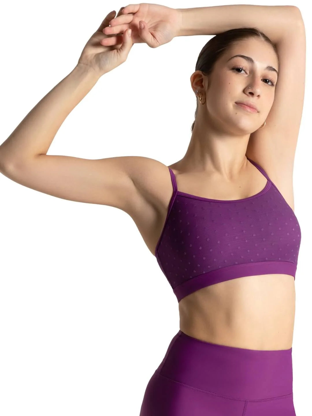 12006W Mesh Overlay Bra Tek Top